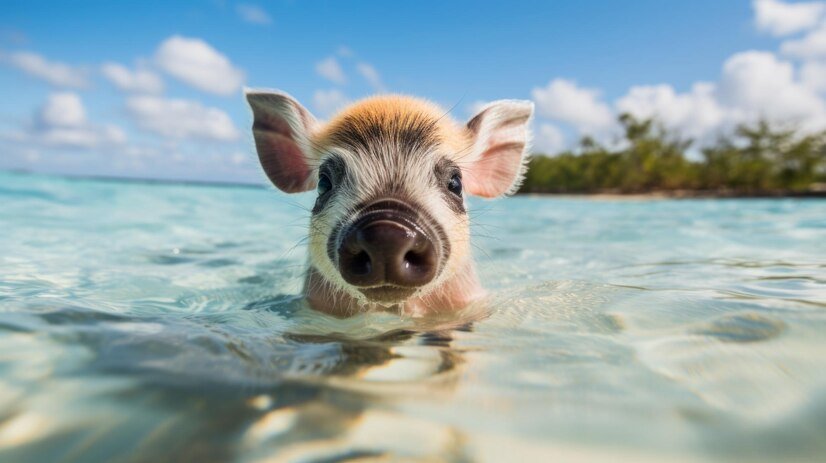 Swimming with Pigs in the Bahamas